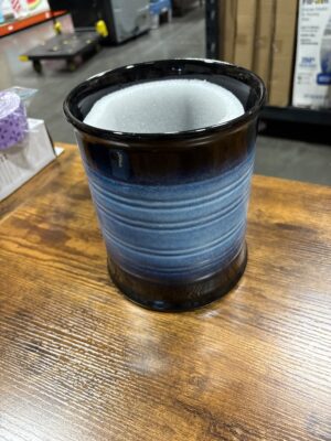Ceramic Utensil Holder for Kitchen Counter, 7.2", Blue — Big Savings Outlet Mesa AZ