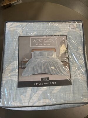 W C HOME FASHIONS LLC PALM TREE KG 4PC BLUE Open Box — Big Savings Outlet Mesa AZ