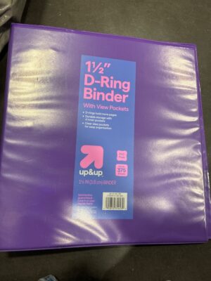 1.5" 3 Ring Binder Clear View Purple - up&up™: D Rings, 375 Sheet Capacity, 4 Internal Pockets, Cardboard & Polypropylene — Big Savings Outl