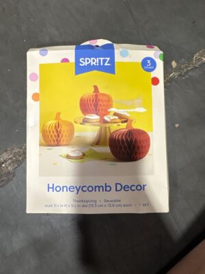 Spritz 3-Count Honeycomb Pumpkin Fall Decor — Big Savings Outlet Mesa AZ