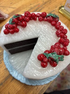 John Deere Coastal Unscented Cake on Platter Candle with Berries — Big Savings Outlet Mesa AZ