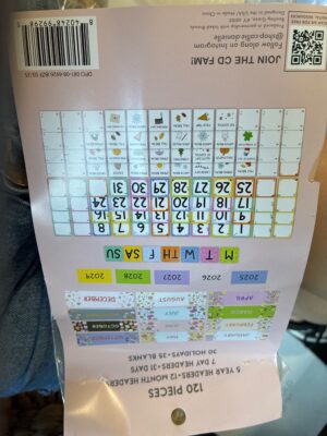 Callie Danielle 120-Piece Planner Sticker Set - 5-Year Calendar Headers & Holiday Stickers — Big Savings Outlet Mesa AZ