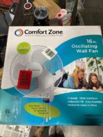 Comfort Zone 16 in. 3-Speed Oscillating Wall Fan with Pull Cord Control, CZ16W — Big Savings Outlet Mesa AZ