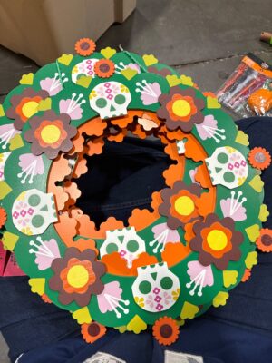Día de los Muertos Sugar Skull & Flower Foam Wreath — Big Savings Outlet Mesa AZ