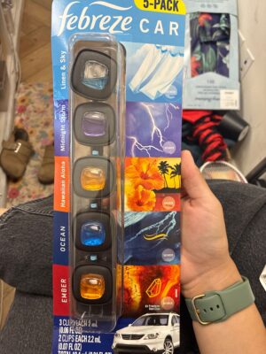 Febreze Car Air Freshener Vent Clips, 5-Pack (Linen & Sky, Midnight Storm, Hawaiian Aloha, Ocean, Ember) — Big Savings Outlet Mesa AZ