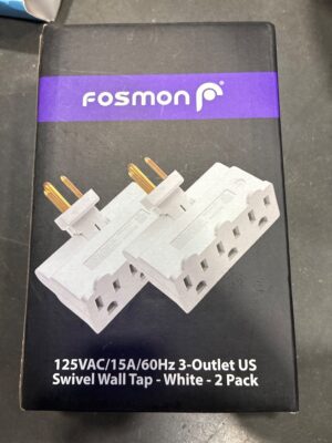 Fosmon 3-Outlet US Swivel Wall Tap (2-Pack, White) — Big Savings Outlet Mesa AZ