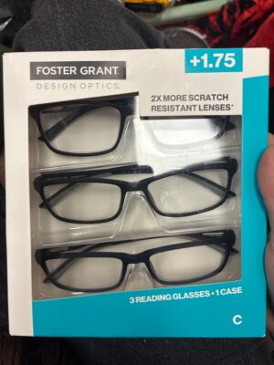 Foster Grant Design Optics +1.75 Reading Glasses 3-Pack with Case — Big Savings Outlet Mesa AZ
