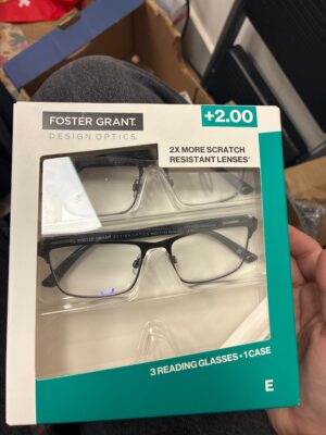 Foster Grant Design Optics +2.00 Reading Glasses 3-Pack with Case — Big Savings Outlet Mesa AZ