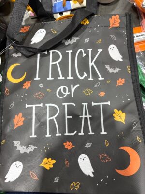 Halloween Trick or Treat Reusable Tote Bag with Ghosts and Bats — Big Savings Outlet Mesa AZ