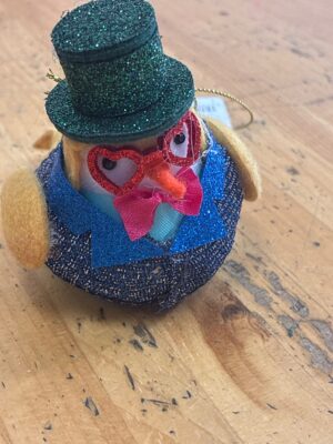 Holiday Time Glitter Bird Christmas Ornament with Top Hat — Big Savings Outlet Mesa AZ
