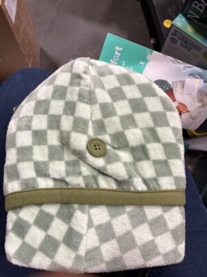 Kids' Hair Towel Green Checkered - Pillowfort™: Extra Lightweight Cotton Terry, Machine Washable, 9"x23" — Big Savings Outlet Mesa AZ
