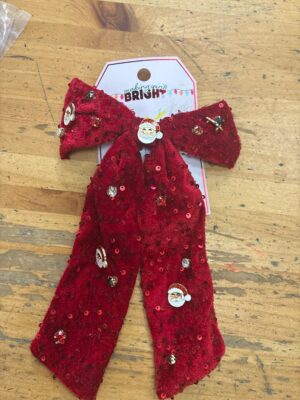 Making Spirits Bright Christmas Sequin Velvet Bow Hair Clip — Big Savings Outlet Mesa AZ