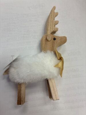 Newly Woven Wooden Reindeer with Faux Fur Christmas Decoration — Big Savings Outlet Mesa AZ