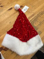 Red Sequin & Faux Fur Santa Hat — Big Savings Outlet Mesa AZ