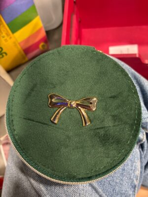 Round Travel Jewelry Organizer with Gold Bow - A New Day™ Green — Big Savings Outlet Mesa AZ