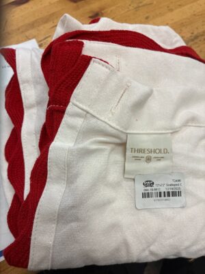 Threshold 72"x72" Scalloped Curtain Panel (Red/White) — Big Savings Outlet Mesa AZ