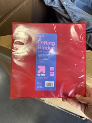 up & up 2" D-Ring Binder with View Pockets - Red — Big Savings Outlet Mesa AZ