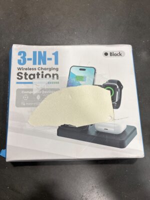 WESAPPINC 3-IN-1 Foldable Wireless Charging Station for iPhone, Apple Watch, AirPods (Black) — Big Savings Outlet Mesa AZ