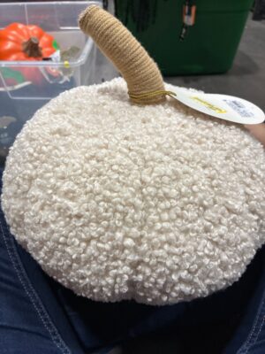 White Boucle Decorative Pumpkin — Big Savings Outlet Mesa AZ