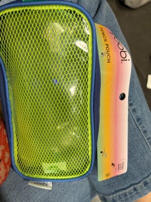Yoobi Single Zip Pencil Pouch_Navy Color Block Mesh — Big Savings Outlet Mesa AZ