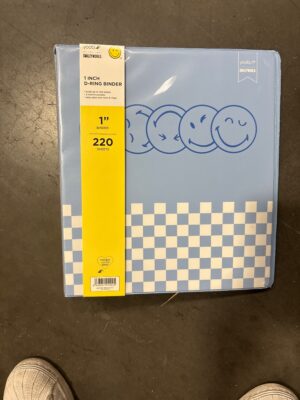 Yoobi SmileyWorld 1" 3 Ring Binder Printed Blue Smiley Checker, School Supplies — Big Savings Outlet Mesa AZ