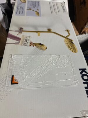 Kohler HydroRail-S Shower Column Kit with Awaken S Handshower and Rainhead, Vibrant Brushed Moderne Brass — Big Savings Outlet Mesa AZ